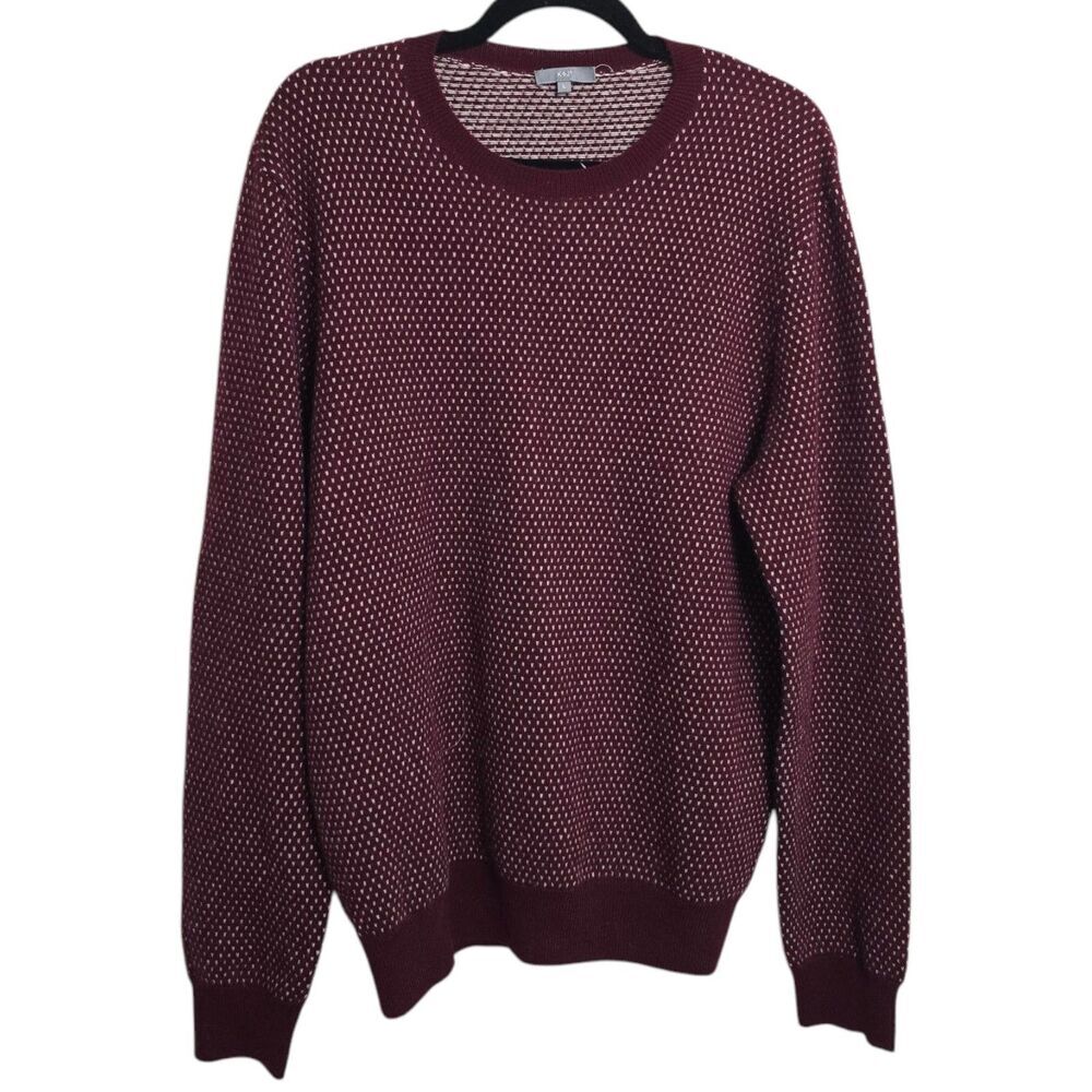 NWOT Kier+J 2 Mens Size L Wool & Cashmere Blend Sweater Maroon